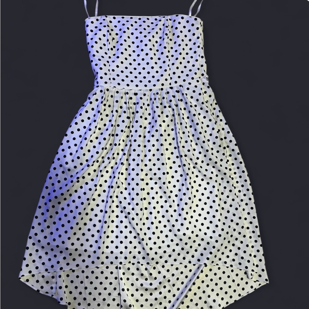 White House Black Market Polka Dot Dress - Black and White
